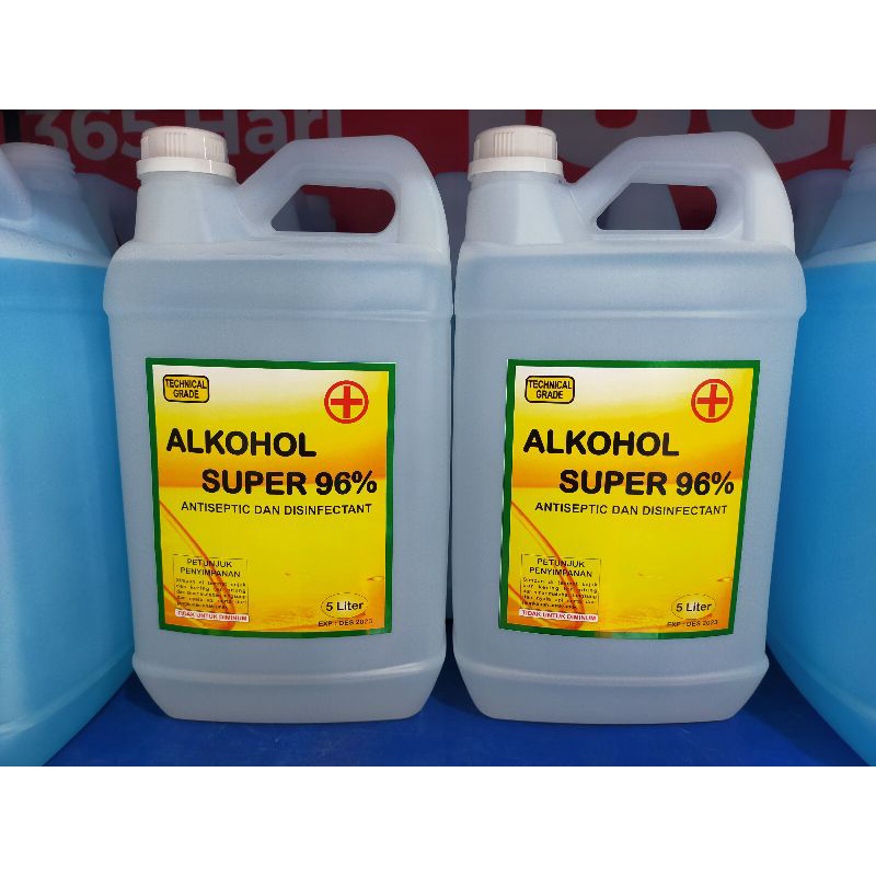 ALKOHOL 96% (5LITER) PELARUT BIBIT PARFUM TERBAIK &amp; ANTISEPTIK (KWALITAS SUPER)