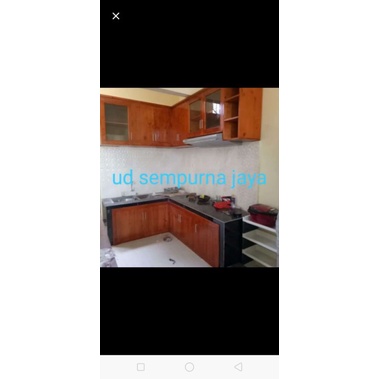 kichen set lemari dapur bahan kayu jati Belanda minimalis