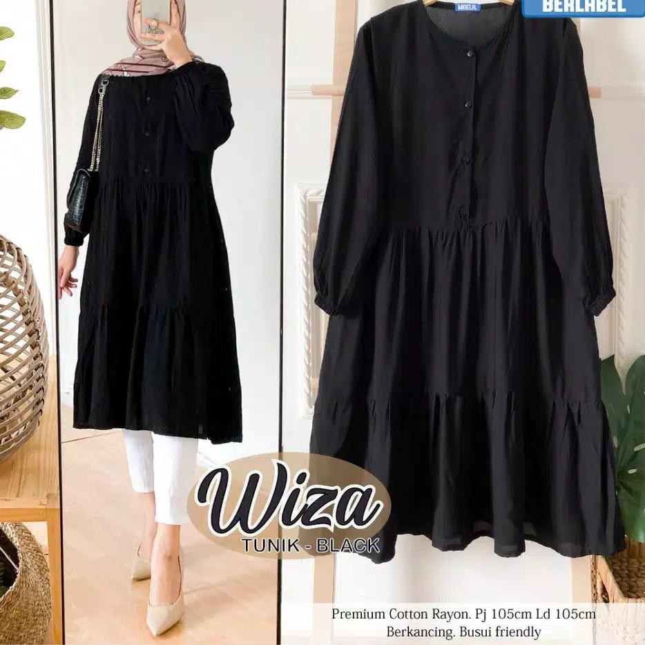 (FREE ONGKIR) WIZA TUNIK Bahan Katun Rayon BUSUI Pakaian Wanita Atasan Muslim Tunik Fashiom Muslim A