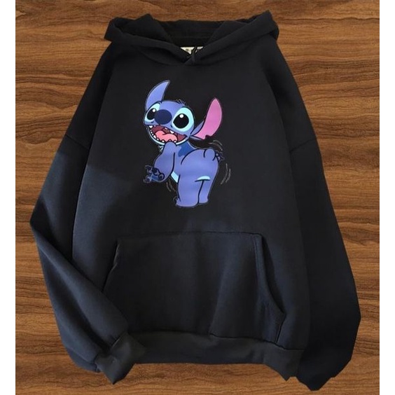 MYSTIQUE.ID-HOODIE BLUE STITCH LUCU DAN AESTHETIC