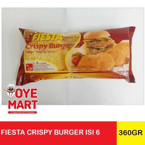 FIESTA CRISPY BURGER 360GR ISI 6 / FROZEN FOOD