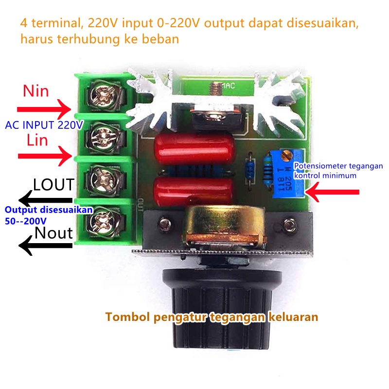 2000W SCR governor High-power electronic voltage regulator dimming speed and temperature220V