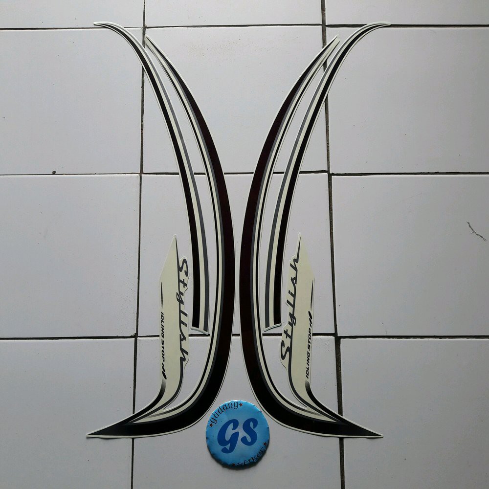 striping motor  scoopy stylish 2016 Cream