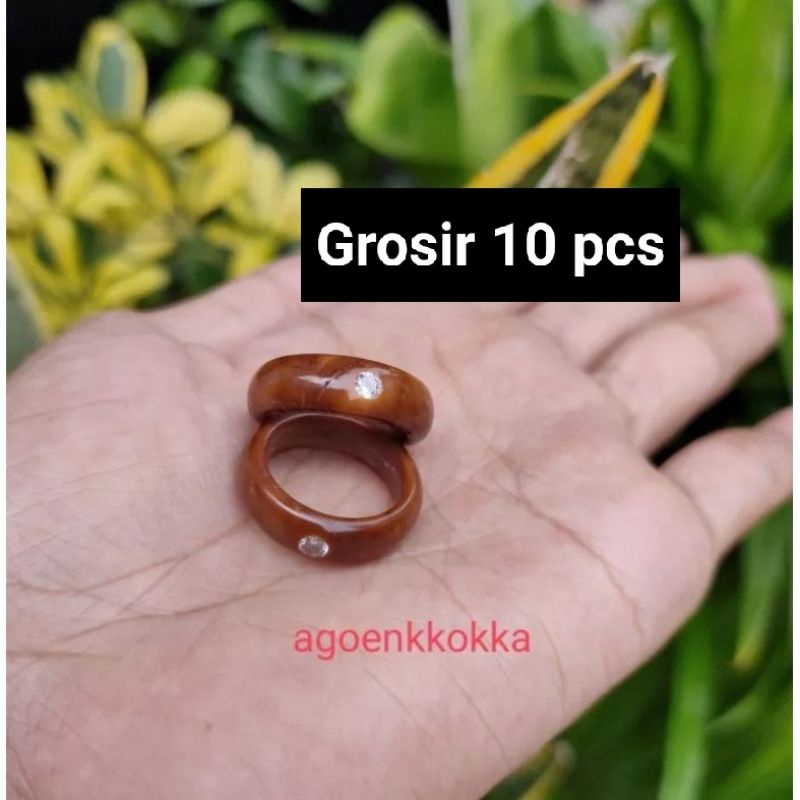 Grosir 10 pcs Cincin mata 1 coklat kokka kaokah