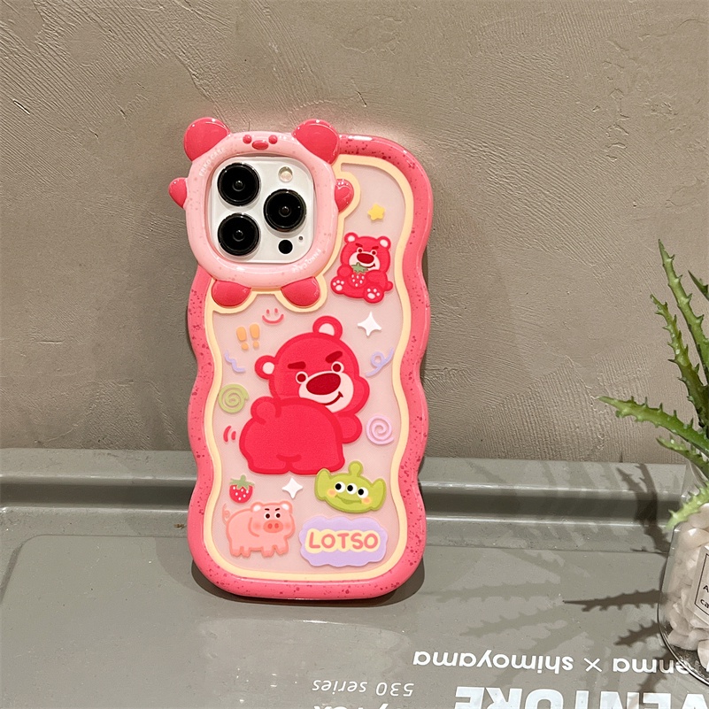 Soft Case Silikon Transparan Motif Kartun Beruang Untuk iPhone 13 12 11 Pro Max X Xr Xs Max