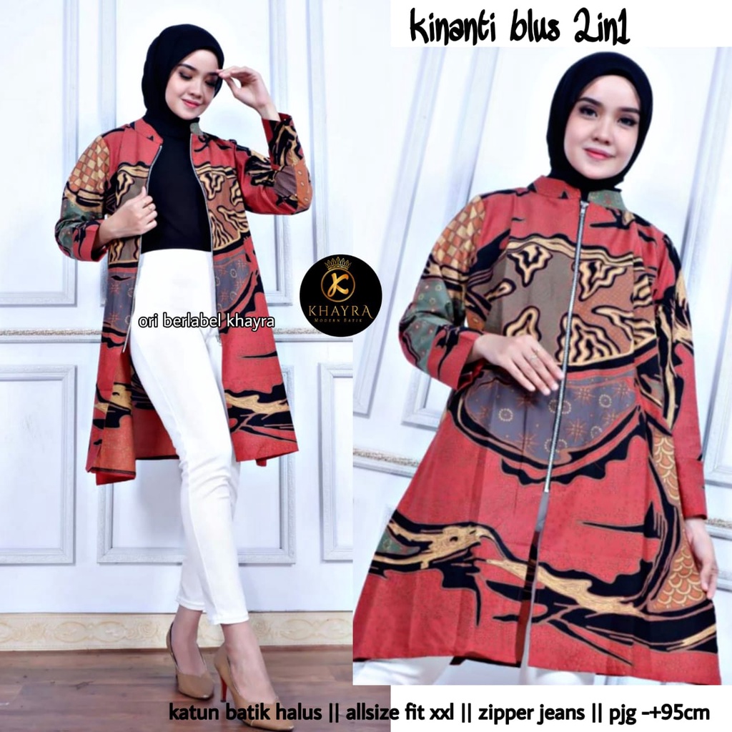 Kinanti blus 2 in 1 batik solo  atasan kerja