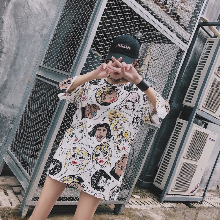  OVERSIZE  MELANI Kaos  Wanita  korea  ulzzang lengan pendek 