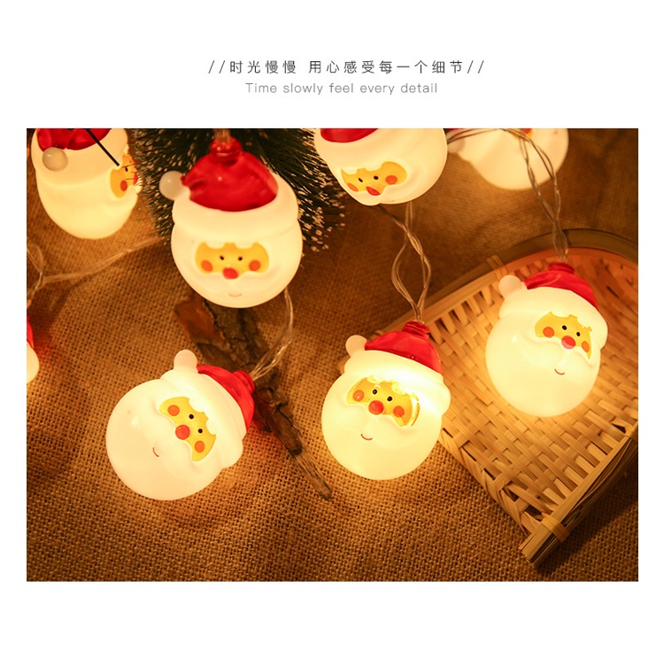 2M 10LED Lamp Halloween Pumpkin Creative Light String DIY Holiday Decoration Lantern (Without Battery)Santa Claus / Snowman / Snowflake