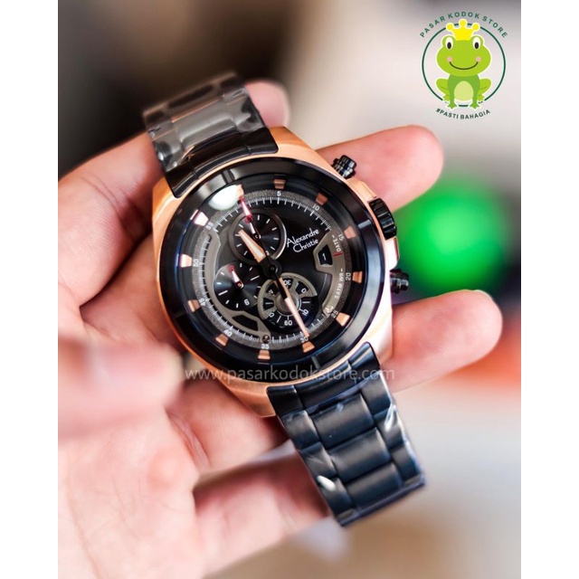 JAM ALEXANDRE CHRISTIE 6622 HITAM ROSEGOLD ASLI