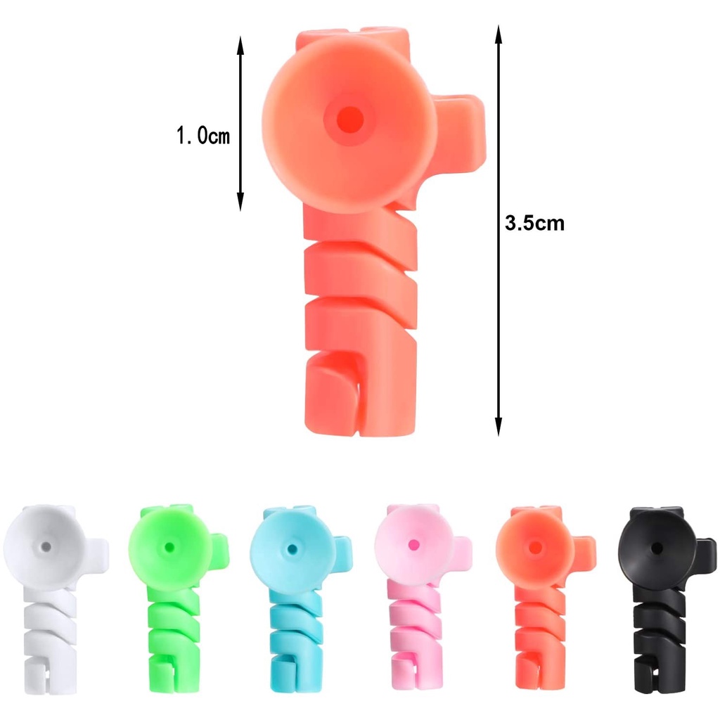 [ 1 Piece  Data Cable Charger Cable Protector with Sucker ] [  Silicone Cable Winder Manager Earphone Wire Protector Saver Mobile Accessories ]