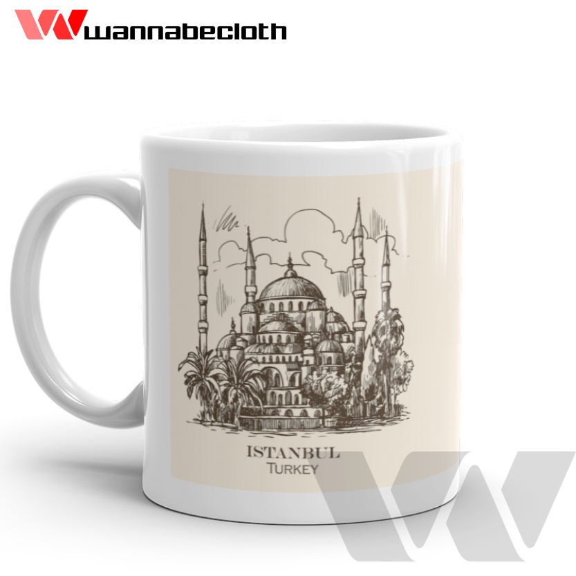 Gelas Istanbul Turki Mug Istanbul Turki Kado Gift Hadiah Souvenir Istanbul Turki Turkey Visit Turki 
