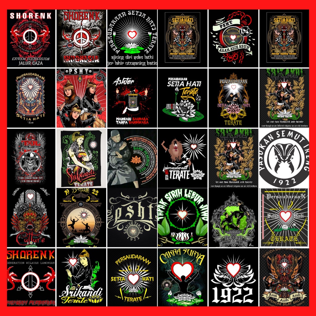 [Bisa COD] Sticker Pencak Silat PSHT Setia Hati Terate - PAKET RANDOM | Stiker Asli Bahan Vinyl Kual