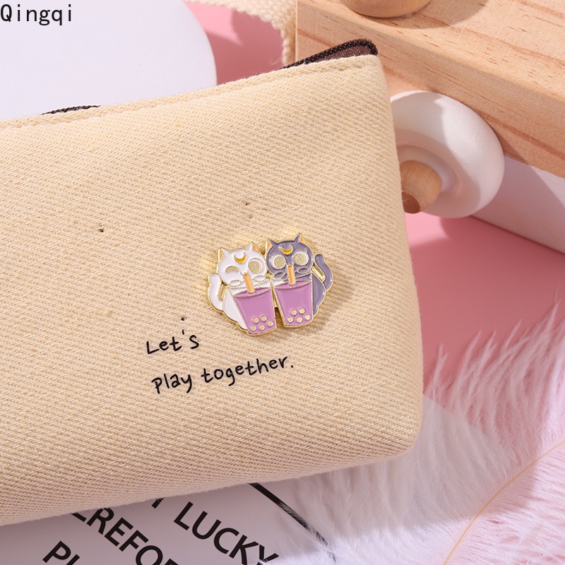 Bros Pin Enamel Bentuk Kartun Hewan Kucing Rubah Butterfly Dragon Untuk Hadiah Anak