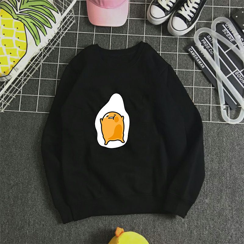 S - XXXXXXL(6XL) Hoodie GUDETAMA EGG BUTT JUMBO BIG SIZE Jaket Sweater CUTE Cartoon Sweatshirts OVERSIZE Pilih Motif Yellow Black zzz Sleep Egg M L XXL XXXL 4XL 5XL Kuning Hitam Navy Custom