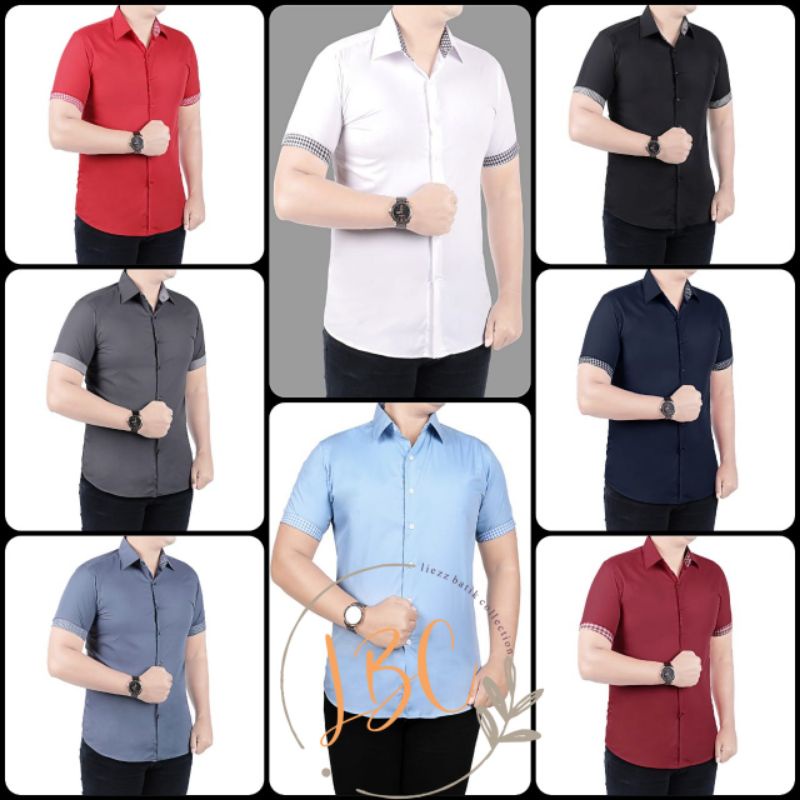 KEMEJA POLOS PREMIUM LENGAN PENDEK SLIMFIT