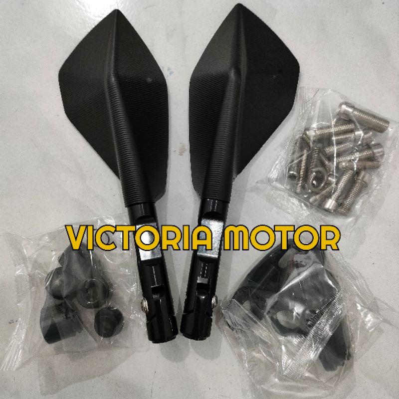 SPION TOMOX V5 BLACK/ HITAM UNIVERSAL MOTOR HONDA YAMAHA SUZUKI DUCATI