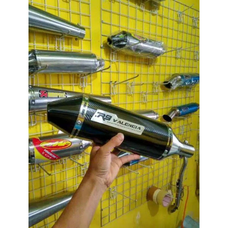 Knalpot R9 Slencer only KLX D-Tracker 150 CRF 150 dan lengkap dengan per breket nya