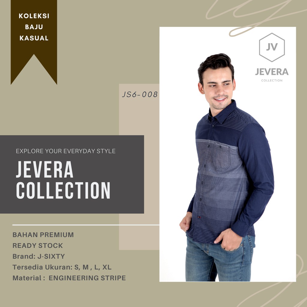 Kemeja Pria Elegan Lengan Panjang J-Sixty JS6-008