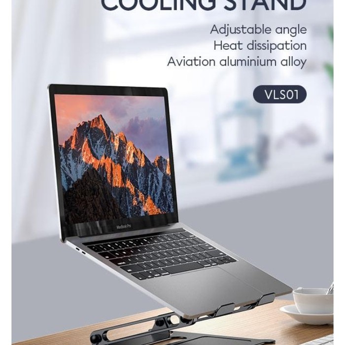 VIVAN VLS01 Laptop Cooling Stand Aluminum Alloy Liftable &amp; Foldable Garansi 1TH Original