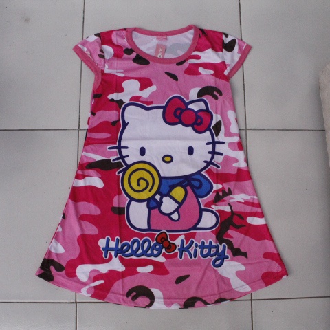 Dress harian anak/dress hello kitty full printing