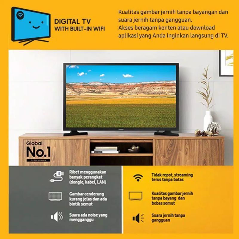 Led Tv SAMSUNG 32 Inch 32T4503 smart tv Bluetooth uodte type 32t4500 ( Sidoarjo Surabaya Gersik Mojo