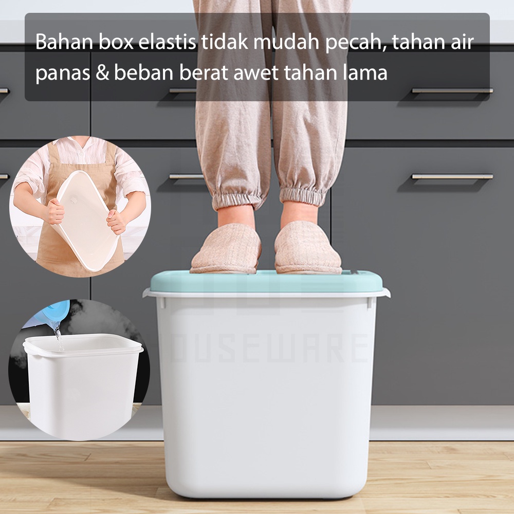 HUGO Tempat Penyimpanan Beras 5 kg / 7.5 kg / 10 kg Dispenser Beras Kotak Beras Anti Serangga