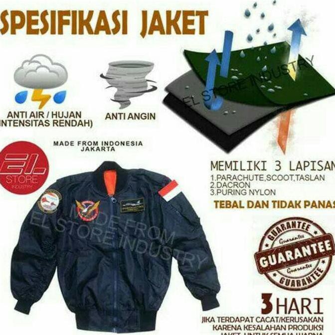 BARANG MURAH JAKET PILOT PESAWAT BOMBER HAWK 200 TNI-AU PRIA WANITA ANGELIKA KEKINIAN