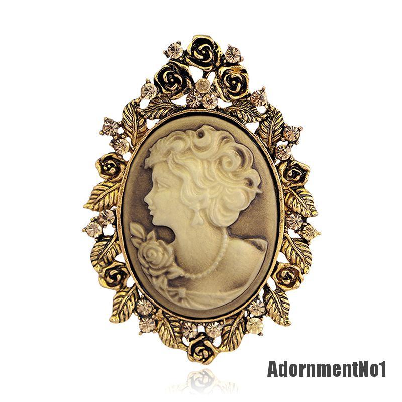 (Adornmentno1) 1pc Bros Pin Wanita Desain Cameo Victoria Hias Kristal Untuk Pesta Nikah