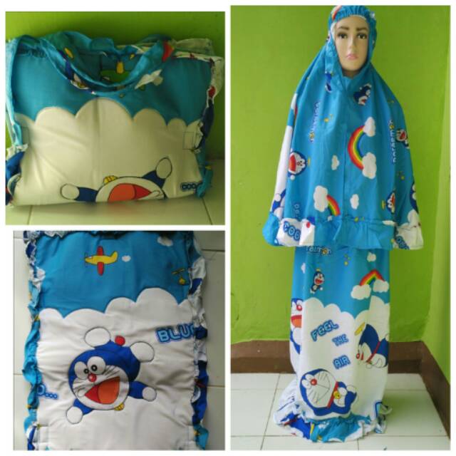 Mukena anak karakter doraemon awan