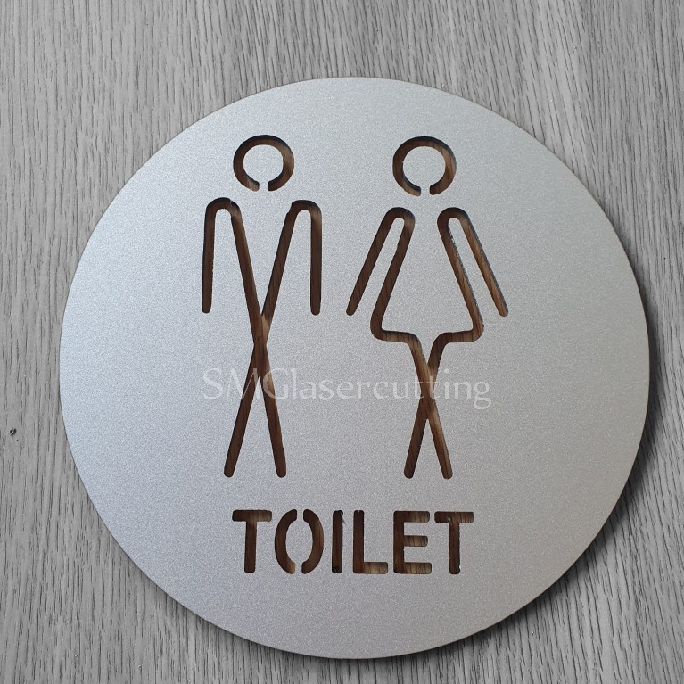 toilet signage bahan Aluminium tulisan toilet pria wanita