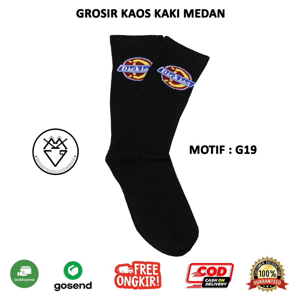 DISKON KAOS KAKI SKATE OLDSCHOOL MOTIF DCKS HITAM STRIPE G19 CEWEK COWOK GROSIR MEDAN