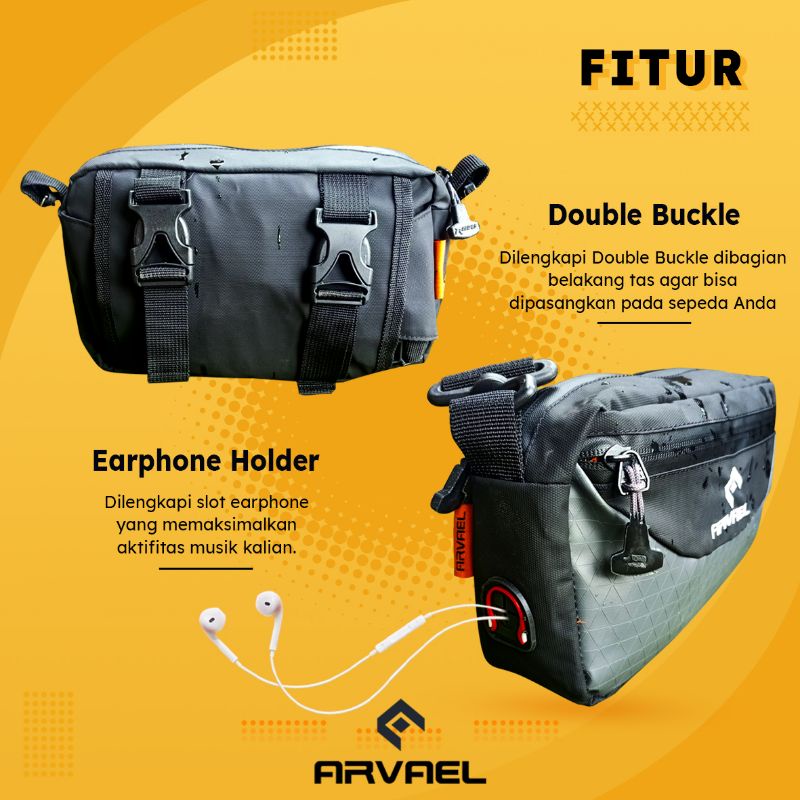 Tas Selempang Pria Wanita Waist bag Sepeda Waterproof Baycle Arvael