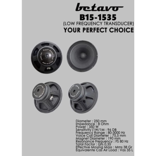 Speaker Betavo B15 1535 original 15 inch B151535 B 15 35 komponen