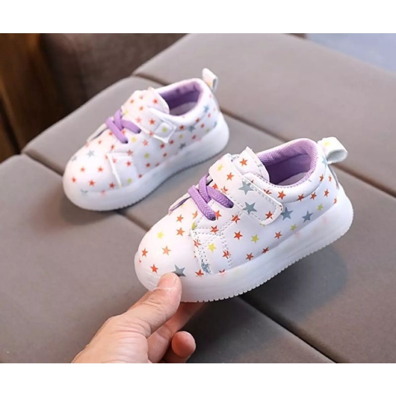 [COD] Sepatu Anak STARS Sepatu Lampu Menyala LED Sepatu Anak Perempuan Sepatu anak laki-laki Size 21-30