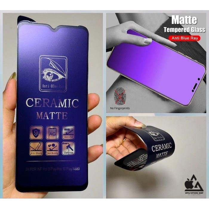 Tempered Glass Ceramic Matte Anti Blue OPPO A5s A12 A11K A15 A15s A54 A74 4G A74 5G Reno 4 Reno 4F Reno 5 Reno 5F Screen Protector Anti Gores Kaca Film