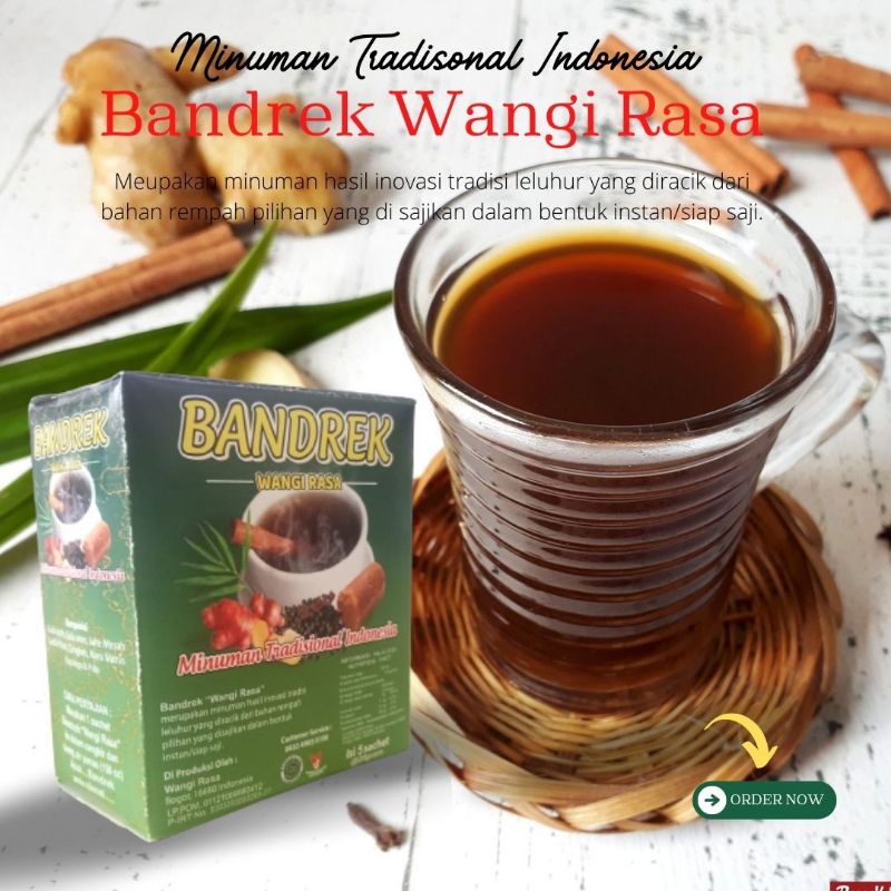 

bandrek cap wangi rasa kemasan box isi 5 sechat