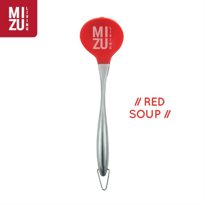 SILIRON Silicone Spatula Kitchen Set Sutil Gagang Stainless Steel Handle BPA-FREE-RED SOUP LADLE