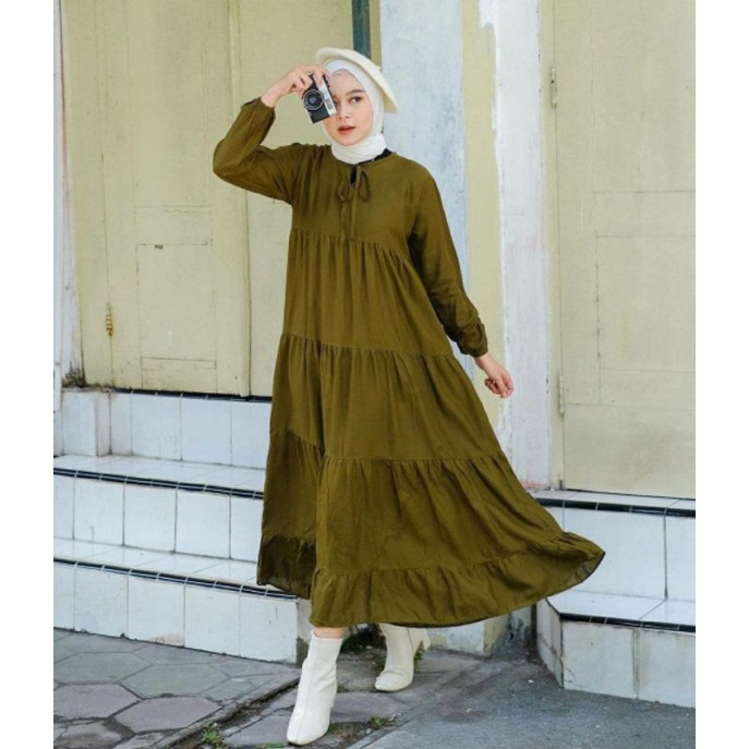 SOJIN BASIC MIDI DRESS RAYON PREMIUM ORIGINAL