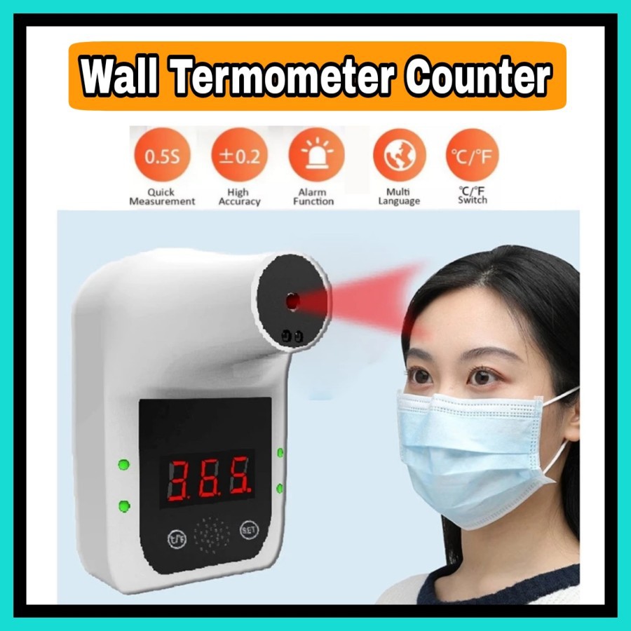 NA - Wall Termometer Counter Dinding Pengukur Suhu Badan Tempel GP100