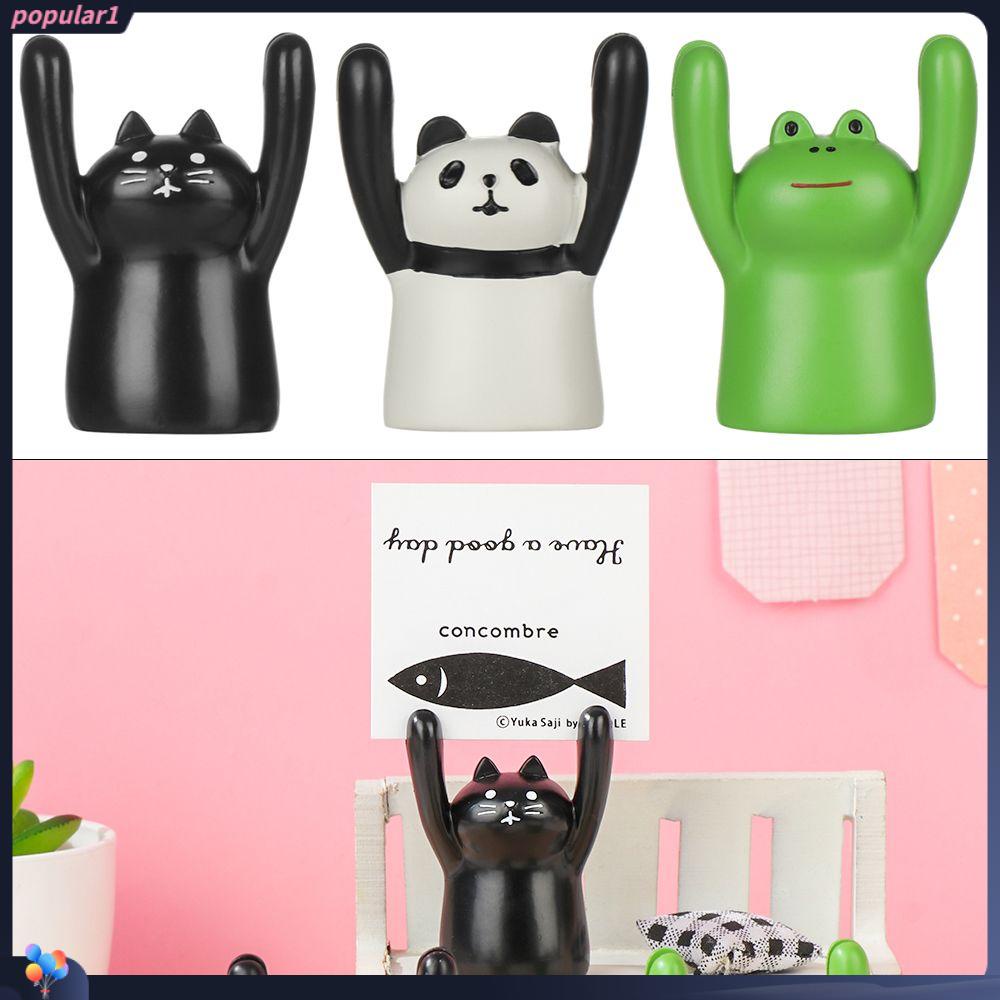 [POPULAR] Desktop Decoration Cartoon Photo Stand Office School Supplies Memo Clip Animal Card Holder Fashion Accessories Cute Frog Cat Table Numbers Holder Panda Note Holder