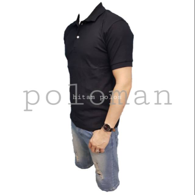 Polo tshirt hitam polos full katun