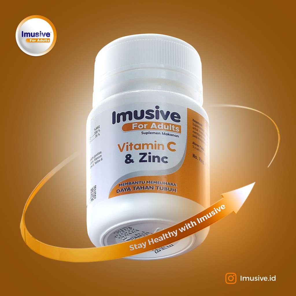 IMUSIVE For ADULTS - 60 tablet / Vitamin Daya Tahan Tubuh / Vitamin C/ Zinc