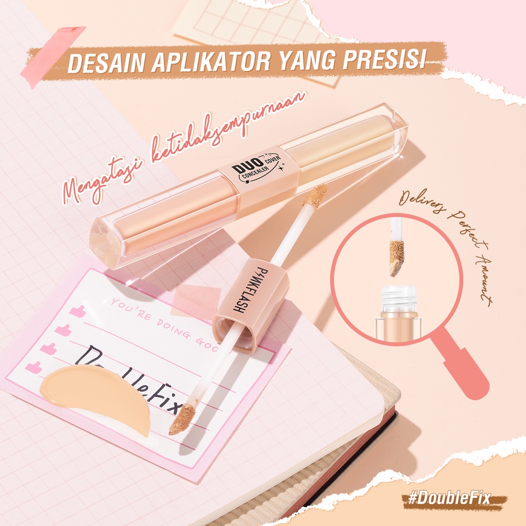 PINKFLASH 2-in-1 Dual-Shade Matte Concealer Stick Flawless Lightweight Liquid Concealer PF-F18