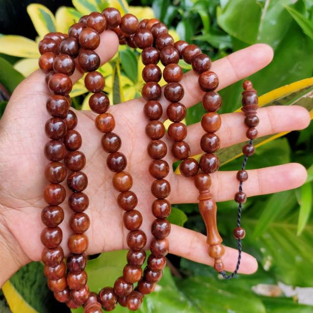 Tasbih 99 bulat polos 10,5 mm coklat kokka kaukah kokkah garansi asli quality premium
