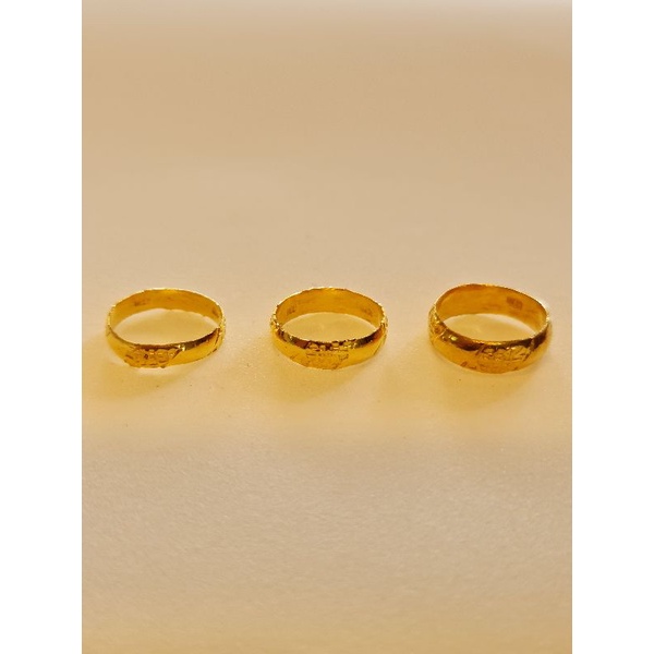 Cincin Polos Motif Kristal Emas 999 / 24K | Cincin Tunangan / Cincin Nikahan / Cincin Kawinan | Emas Asli |