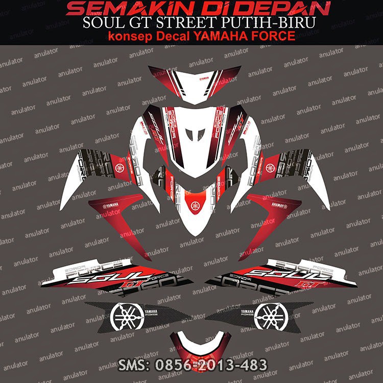 Stiker Striping Yamaha Mio Soul Gt Force Merah Putih Spec B Harga