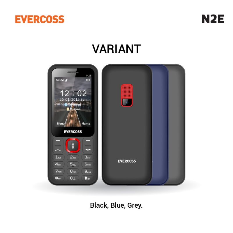 Evercoss N2E Handphone - Layar 2.4 inch - Dual Sim - Camera - Fm Radio-1