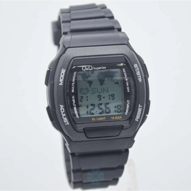 Jam Tangan Pria Digital Q&amp;Q QnQ QQ Data Bank MMW3 MMW3P MMW3P101Y Original Water Resistant 10 BAR