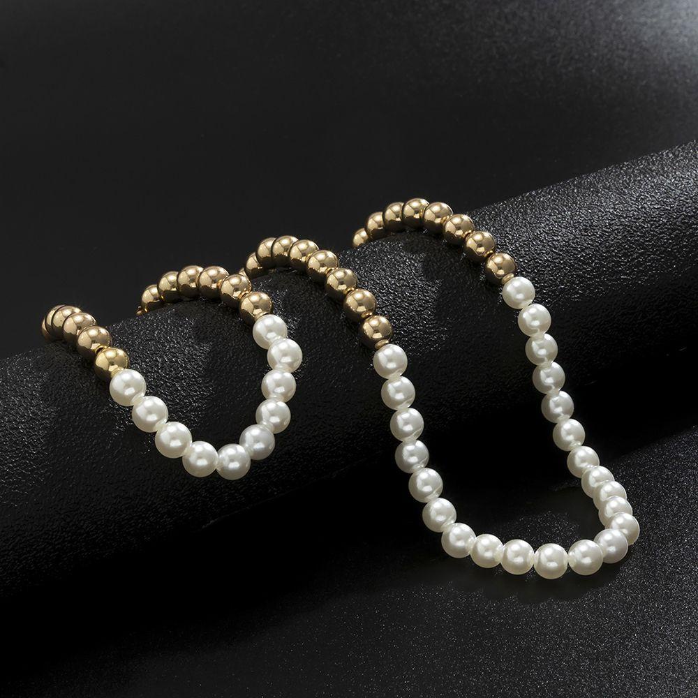 Agustina Kalung Gelang Set Kreatif Pesona Hip Hop Gaya Keren Mutiara Imitasi Laki Manik Perempuan Pria Rantai Klavikula