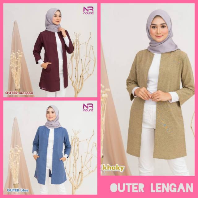 Noura Outer Lengan Panjang Blazer kantor Cardigan outerwear